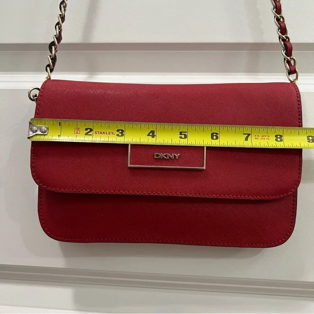 DKNY Saffiano Leather Red Crossbody Bag